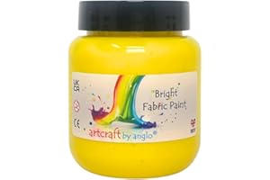 artcraft by anglo Yellow Fabric Paint 100ml - Permanent Fabric Paint for Clothes, T-shirts, Jeans, Bags & Canvas Shoes - Washable Textile Paint for Art & Craft Projects