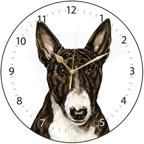 Bull Terrier Brindle Dog Gift - Beautiful Quality 28cm Boxed Wall Clock, made in the UK. Makes a wonderful gift.