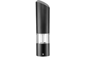 WMF - Molinillo eléctrico 21 cm, molinillo de sal y pimienta eléctrico, vacío, de plástico, molinillo de cerámica negro