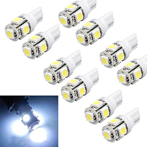 Sannysis® 10 pc T10 Wedge 5-SMD 5050 Bombillas Xenon LED Blanco