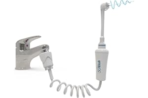 WATER POWERED Jet dentaire SOWASH VORTICE, Se connecte au robinet, Hydropulseur Dentaire Sans piles ni électricité, Tête Vortice avec Triple Jet Convergent (Brevet Int.),Produit italien