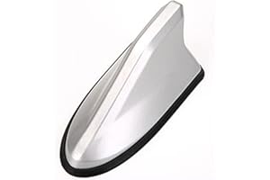 Viviance Uniwersalna samochodowa antena dachowa w kształcie płetwy rekina, antena AM FM, radio, dekoracja - srebrna