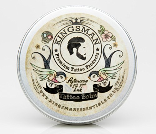 Kingsman Tattoo Balm and Salve Large 60ml - Tattoo Aftercare with Vitamin E, Hemp and Tea Tree Oil - heals and protects both fresh and old tattoos
