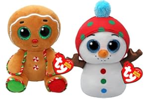 TY Christmas Beanie Boos Snaps and Dave 2-Piece Set – Soft Plush Toy for Kids – Collectible Stuffed Plushies – Cuddly Soft Toys Teddy – Plush Toy Gift for Boys and Girls