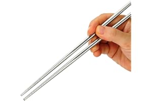 PULABO 1 paire de baguettes en acier inoxydable anti-dérapant anti-chaud baguettes chinoises creuses appropriées pour le dîner de cuisine amende artisanat haute qualité