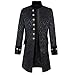 Produktbild Bonboho Herren Gothic Mantel Blumen Drucken Viktorianische Einfarbig Vintage Cosplay Uniform Piraten Steampunk Jacke Retro Mittellang Männer Mantel