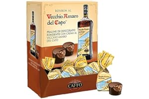 BONBON DI CIOCCOLATO AL VECCHIO AMARO DEL CAPO MARSUPIO 1KG Caffo Praline di cioccolato fondente ripiene con crema al gusto di Vecchio Amaro del Capo