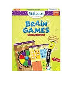 Skillmatics Educational Game: Brain Games (6-99 Years) / Erasable and Reusable Activity Mats / Toy with Marker / Learning Tools for Kids 6, 7, 8, 9 Years and Up