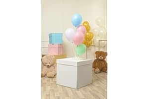 Chianese Scatola Regalo a Sorpresa Box Surprise per Palloncini 50x50x50 cm Bianco | Scatola San Valentino per Palloncini e Idee Regalo Donna e Fidanzato