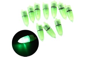 KLOVA 10pcs Punta de caña de Pescar Flotante Nocturna Luz LED Alarma Campana Mordida Carpa Clip Alerter