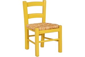 Liberoshopping Chaise BÉBÉ en Bois avec Assise en Paille, Chaise pour Enfants (Jaune)