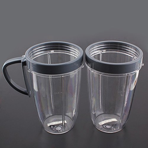 UNIQUEBELLA Ersatzteile Für Nutribullet , 3 Stk Tasse Cup mit Griff Entsafter Zubehör Für NUTRIBULLET Blender Entsafter Standmixer - 6