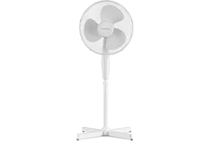 TROTEC Ventilateur sur Pied TVE 16 | Hauteur Ajustable | 3 Vitesses | pales aérodynamiques | très Silencieux | Fonction Oscillation 90° | 50 W