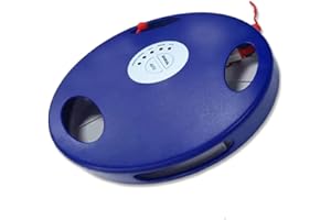 TONGKTAI Jouet interactif pour chat, jouet automatique pour chat d'intérieur avec 2 balles en peluche, 5 vitesses électroniques rotatives aléatoires avec son de souris