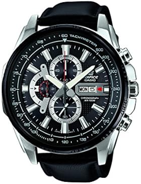 Casio Herren-Armbanduhr Edifice Analog Quarz Leder EFR-549L-1AVUEF