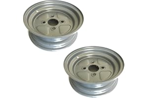 ECOVELO Ecovelò Compatibile con Coppia 2 Cerchi 10" Attacco Fiat (58x98 mm) per Ruote Carrello RIMORCHIO APPENDICE per GOMME da 4.00/4.50-10 CGATFI12