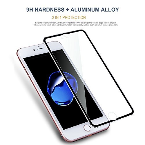 iPhone 7 Panzerglas, VIUME 9H Hartglas Schutzfolie HD Displayschutzfolie Panzerglasfolie Handy Schutzglas Glasfolie Schutzfolie Panzerfolie Glas 3D touch kompatibel 4.7″ (Metall schwarz ) - 5