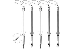 Wolike Fishing Arrow, 5pcs Stainless Steel Fishing Broadheads Bowfishing Darts Hunting Arrow Heads Point Tips for Hunting Pro Slingshot Catapult Target Game(15cm/5.9”)