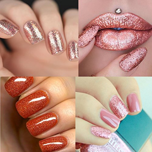 UV nagellack von Clavuz gel shellac set nagellack nail polish set soak off gel Schimmer (6xStück 8ML) - 3