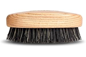 Bullfrog Spazzola Barba - Pratica - Classica - Tradizionale - Legno di Frassino Levigato, Trattato e Rifinito a Mano - Setole Rigide in Pelo di Cinghiale e Nylon - Made in Italy