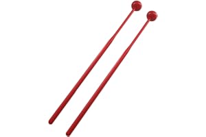 F Fityle 2 mazze per xilofono, vibrafono, mazze per glockenspiel, bacchette per percussioni in legno, Rosso