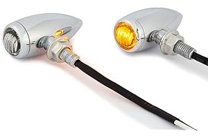 ALCHEMY PARTS Small Discreet Bullet LED Indicators Turn Signals Blinkers Flashers for Classic Car Pick Up Motorcycle Motorbike in CHROME Aluminium