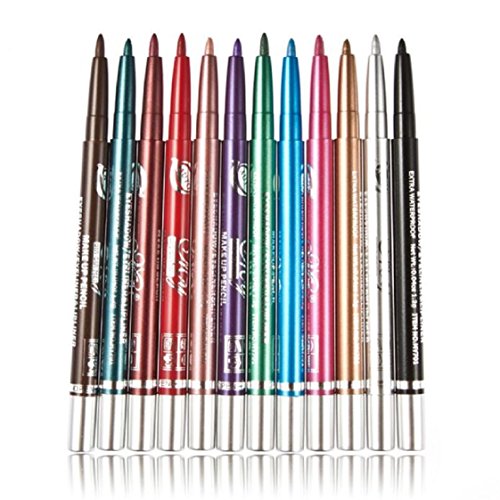 Vovotrade 12 Stück bunte Frauen Lidschatten Langlebig Eyeliner Make-up kosmetische Werkzeuge - 5