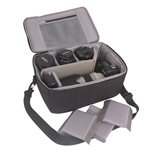Koolertron Sac Bandouliere   tanche Housse de Protection Insert pour DSLR Appareil Photo Reflex Cam  ra Cannon Nikon Sony etc   Noir 
