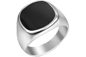 HIJONES Herren Mode Signet Einfach Hochzeit Ring aus Edelstahl