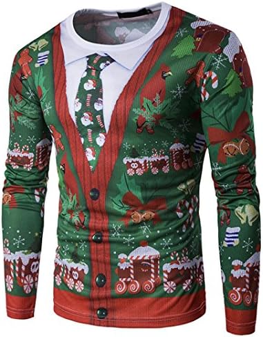 Christmas Blouse Mens Sweatshirt, DoraMe Christmas Xmas Tops Autumn Winter Long-sleeved T-shirt Blouse (M, Multicolor)