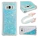 Produktbild Samsung S8 Plus Hülle, Samsung S8 Plus Handyhüle, Alfort TPU Schutzhülle Fließendes Glitzern und Spiegel Hand Hülle für Samsung S8 Plus (6.2 Zoll) Smartphone Handytasche Case Cover (Silber Blau)