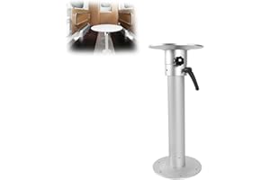 Hocomay Adjustable Table Pedestal with Labour Saving Handle, 455-740mm Adjustable, 360 Degree Rotatable Aluminum Alloy Table Base Kit for Rv Camper Caravan Boat Yacht Home