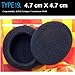 Produktbild Kopfhörer Ohrkissen, Ohrpolster Ersatz für Kopfhörer, Audio Ersatz-Schaum Ohrpolster für KOSS Portapro / Sennheiser PX40 / Pnasonic / Philips kompatibel (47mm Black) mit den meisten anderen Kopfhörer / Kopfhörer / Headsets (Packaged 2 Paar (4 Stück)) Typ 19
