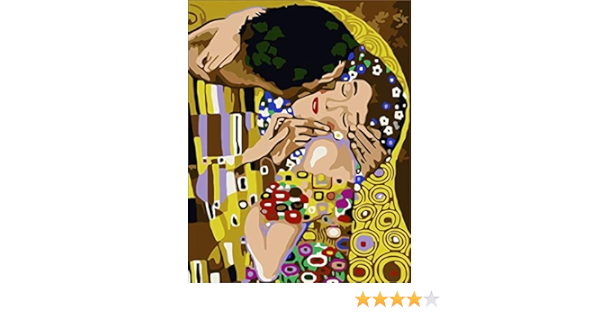 Diy Malerei Klimt Der Kuss Kunst Malen Nach Zahlen 16x20 Zoll Frameless Amazon De Kuche Haushalt Wohnen