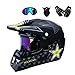 Produktbild Full Face MTB Helm mit Schutzbrille Handschuhe Maske Helmnetz, Schwarz/Rockstar, Motorrad Motorradhelm Set Motorrad Off Road Sturzhelm Schutzausrüstung
