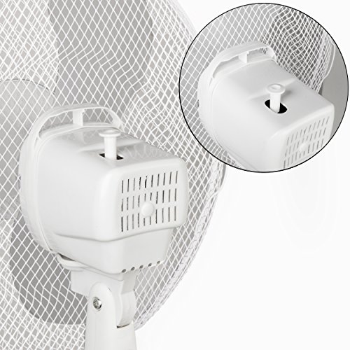 Oramics Stand Ventilator mit 3 Geschwindigkeitsstufen Ø 40cm in Weiß, 42W Standlüfter - 6