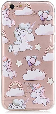 iPhone 6S Plus Case, CXTcase iPhone 6 Plus Case Soft TPU Ultra Slim Silicone Gel Anti-Scratch Bumper Protective Back Cover for Apple iPhone 6 Plus and iPhone 6S Plus 5.5 inch Unicorn and Balloon Case