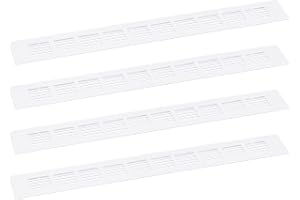 QUARKZMAN Skydd för luftventiler, 4 stycken 400 x 50 mm – aluminiumlegering nät luft bakluftsgaller skydd, rektangulärt venti