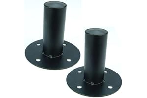 MASTER AUDIO 2 Stück Boxenflansch Stahl schwarz - PA Boxen Flansch Einbauflansch Einbauhülse für 35 mm Stative (2x Boschenflansch Stahl)