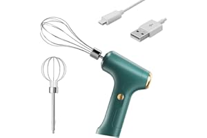 FACULX Mikser ręczny, bezprzewodowa trzepaczka elektryczna przenośny ręczny mikser elektryczny, ładowane przez USB, ręczne ubijacze do jajek do ubijania, mieszania, puddingu, ciastek, ciasteczek