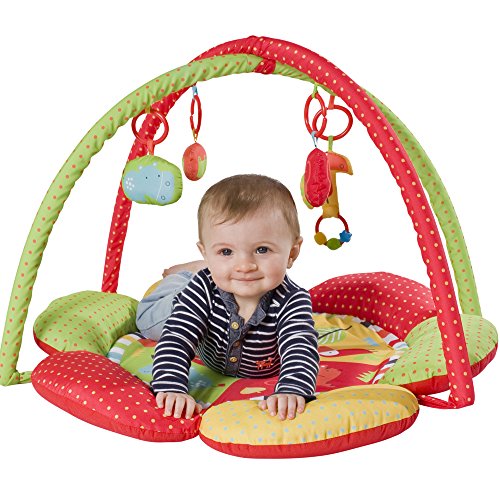 Red Kite 2in1 Safari Activity Playgym & Mat - Petal Shaped - Suitable From Birth