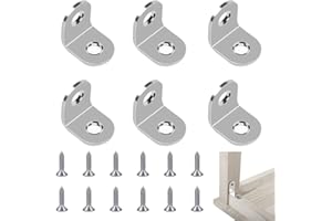 ZELHYEUU 6 Pezzi Squadrette Angolari, Staffe Angolari, 20 x 20 mm, con 12 Viti, per la Fissazione Mobili, Tavoli, Sedie