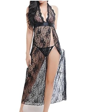 AMUSTER Dessous Frauen Sexy Unterwäsche Nachtwäsche Spitzenkleid G-String Set Unterwaesche Spitze Dessous set...