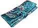 Teal Blue Embroidered Floral Silk Make Up Bag/ Wrap /Jewellery Roll