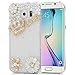 Produktbild SMART LEGEND für Samsung Galaxy S6 Edge Hülle Glitter Case Hartschale Transparent Schutzhülle Handyhülle Shiny Glanz Sparkle Bling Diamant Strass Tasche Skin Schale Hart PC Hardcase Clear Kristall Handytasche Etui