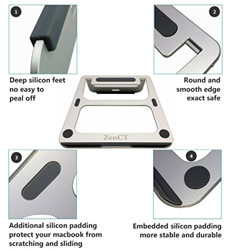 (Update Version) ZenCT Aluminium Laptop Ständer, beweglicher faltbarer Note-Book-Kühler -Tischhalterung für 11 „-14“ MacBook - 2