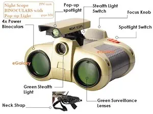 Generic Night Scope Toy Binocular with Pop-Up Light