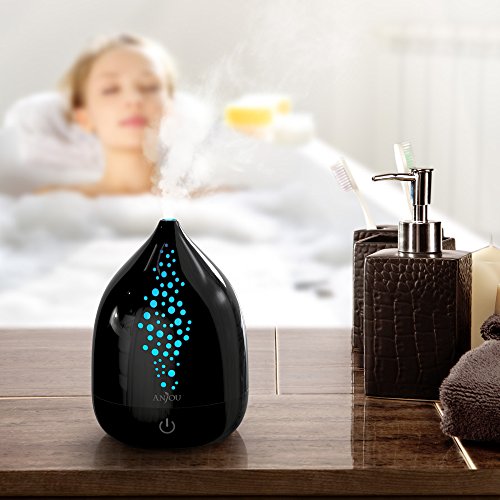 Aroma Diffuser Anjou 200mL Aromatherapie Luftbefeuchter mit 7 wechselnden Farben, schwarz (bis zu 8 Std Betriebszeit, BPA-lose Konstruktion, PP-Material) - 6