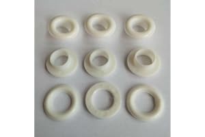 CWOQOCW Pratico occhiello in plastica regolabile, diametro interno 15 mm, diametro esterno 28 mm, nero/bianco (100 pezzi, bianco)