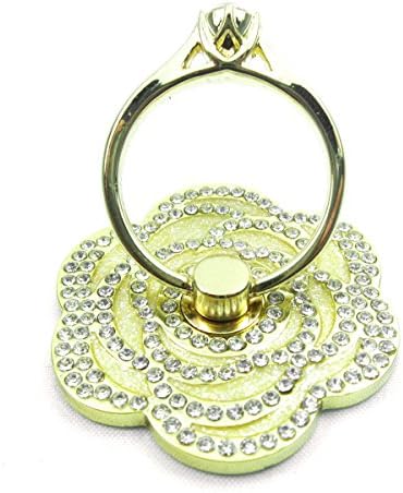 Stand Metal Grip Bunker Ring Holder for iPhone 5 6 Galaxy S5 6, ELECDAY Washable Reusable Anti Drop for Sony HTC LG Blackberry Nokia, All Mobile Cell Phone Smart Device Tablets [4] Gold-Gold